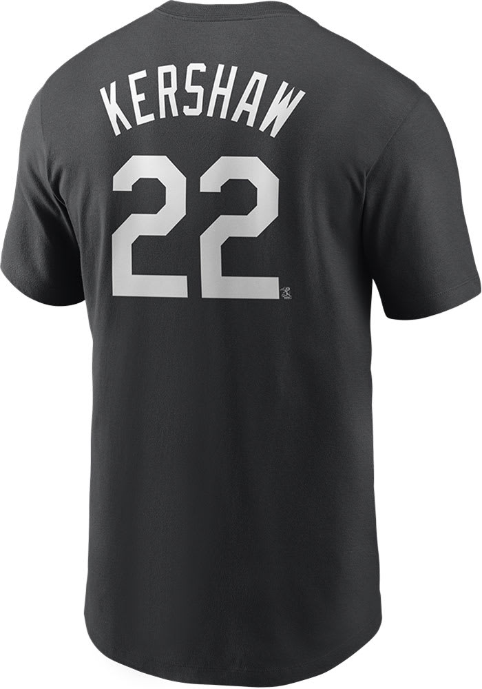 Clayton Kershaw Los Angeles Dodgers Black Name And Number Short Sleeve Player T Shirt