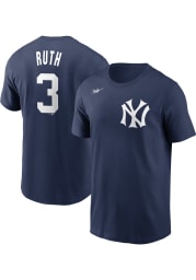 Babe Ruth New York Yankees Navy Blue Coop Name And Number Short Sleeve Player T Shirt