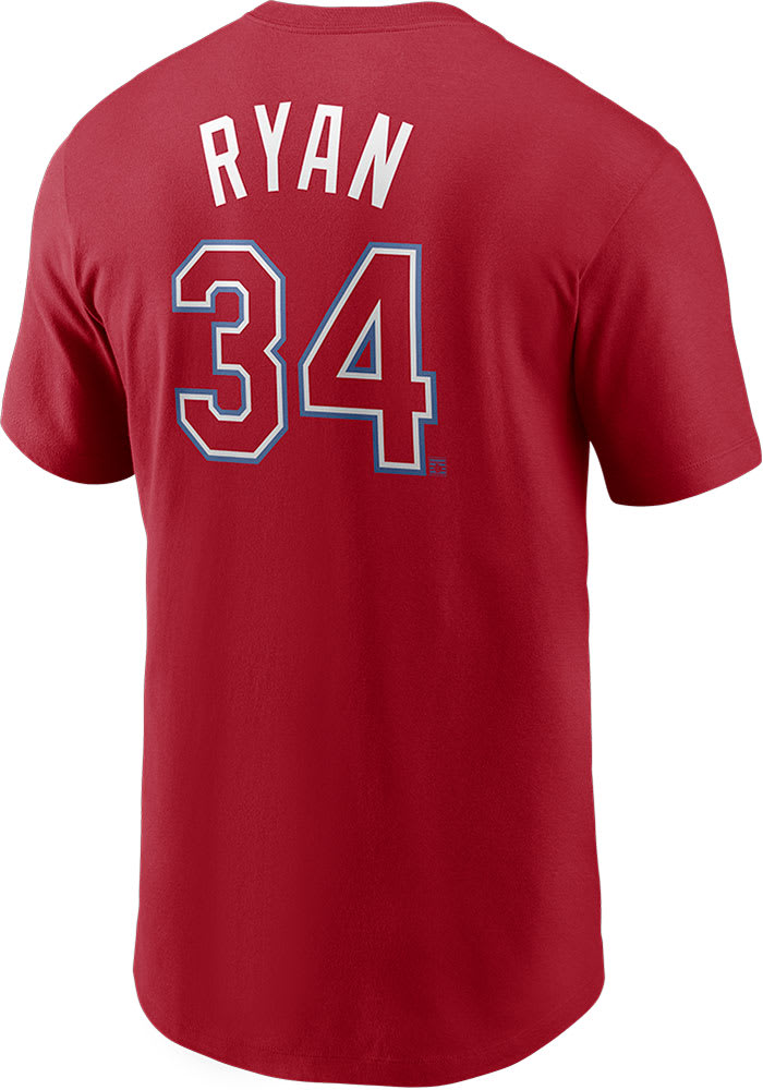 Nolan Ryan Texas Rangers Red Coop Name And Number Short Sleeve Player T Shirt