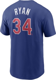 Nolan Ryan Texas Rangers Blue Coop Name And Number Short Sleeve Player T Shirt