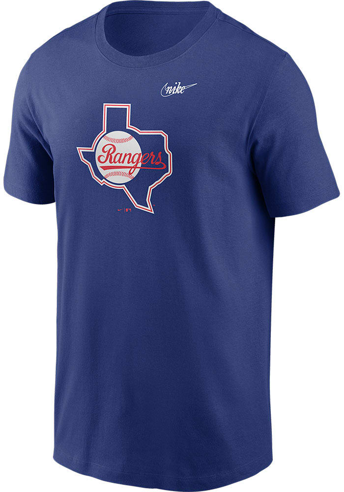 Nike Texas Rangers Grey Coop Wordmark Short Sleeve T Shirt