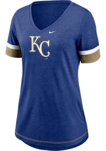 Nike Kansas City Royals Womens Blue Mesh Short Sleeve T-Shirt