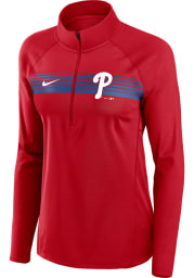 Nike Phillies Womens Red Element 1/4 Zip Pullover