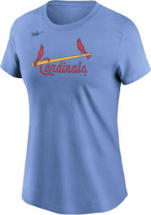 Nike St Louis Cardinals Womens Light Blue Wordmark Short Sleeve T-Shirt