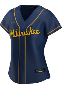 Milwaukee Brewers Womens Nike Replica Alternate Jersey - Navy Blue