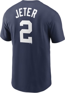 Derek Jeter New York Yankees Navy Blue Name And Number Short Sleeve Player T Shirt