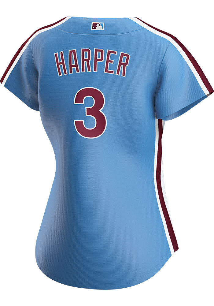 Philadelphia Phillies #3 Bryce Harper Stitched White/Stripe/Blue Jersey