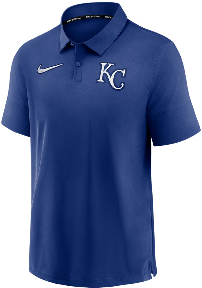 Nike Kansas City Royals Mens Blue Logo Short Sleeve Polo