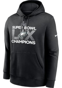 Nike Philadelphia Eagles Mens Black 2024 Super Bowl Champions Supplemental Long Sleeve Hoodie