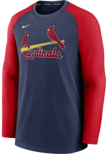 Nike St Louis Cardinals Mens Navy Blue Crew Top Pregame Long Sleeve Sweatshirt