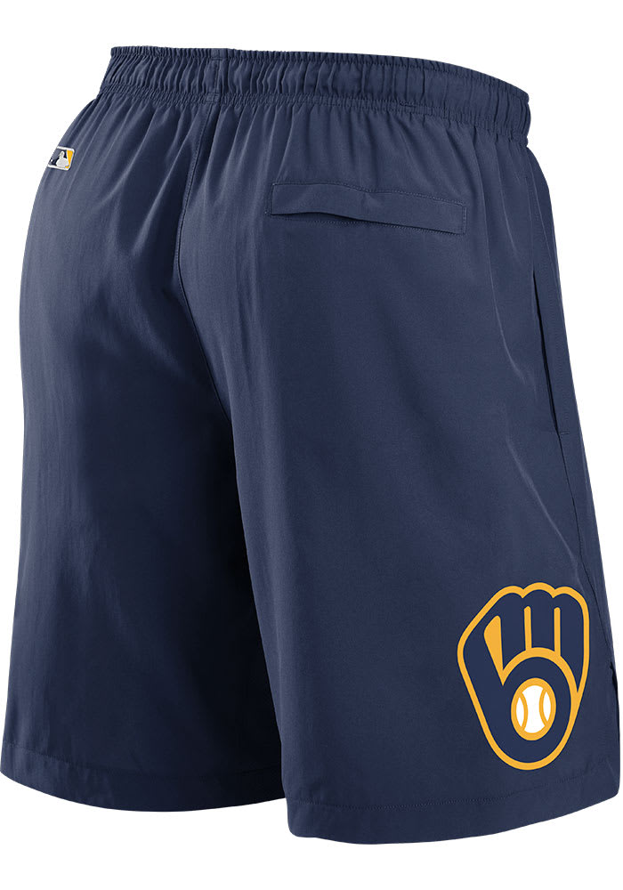 Nike Milwaukee Brewers Mens Navy Blue Primary Logo Shorts