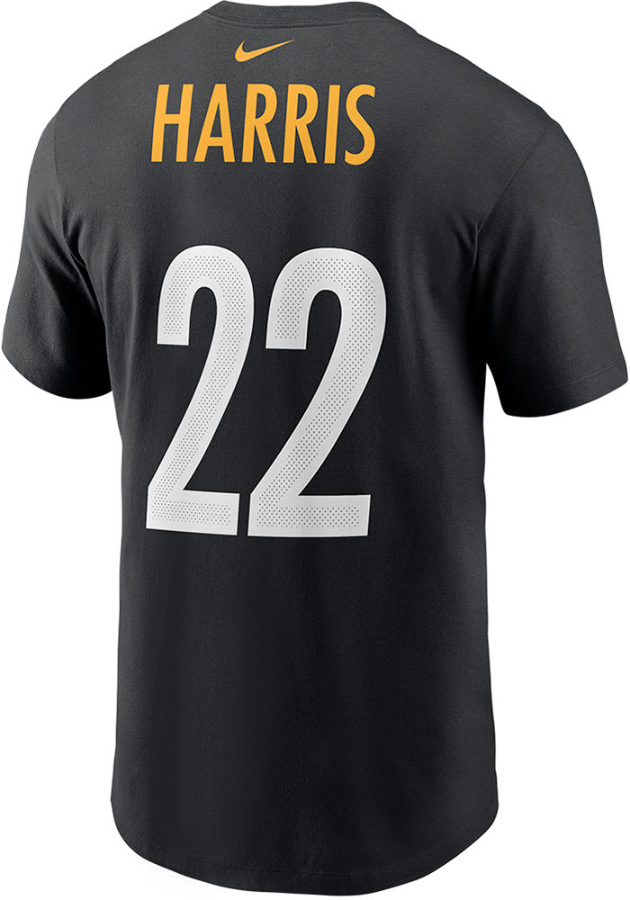 Najee Harris Pittsburgh Steelers Black Name Number Short Sleeve Player T Shirt