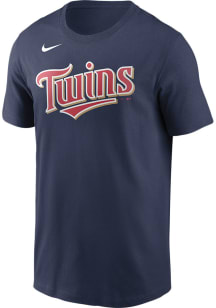 Nike Minnesota Twins Navy Blue Wordmark Short Sleeve T Shirt