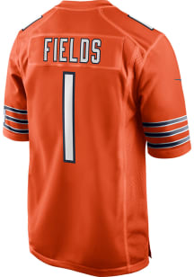 Justin Fields  Nike Chicago Bears Orange Alternate Game Football Jersey