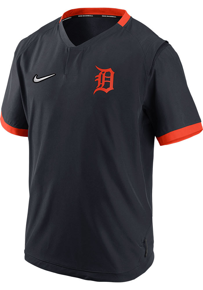 Nike Detroit Tigers Mens Navy Blue Hot Jacket Short Sleeve Jacket