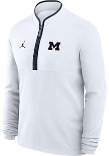 Nike Michigan Wolverines Mens White Jordan Victory Long Sleeve Qtr Zip Pullover