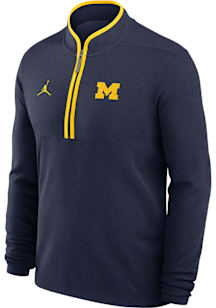 Nike Michigan Wolverines Mens Blue Jordan Victory Long Sleeve Qtr Zip Pullover