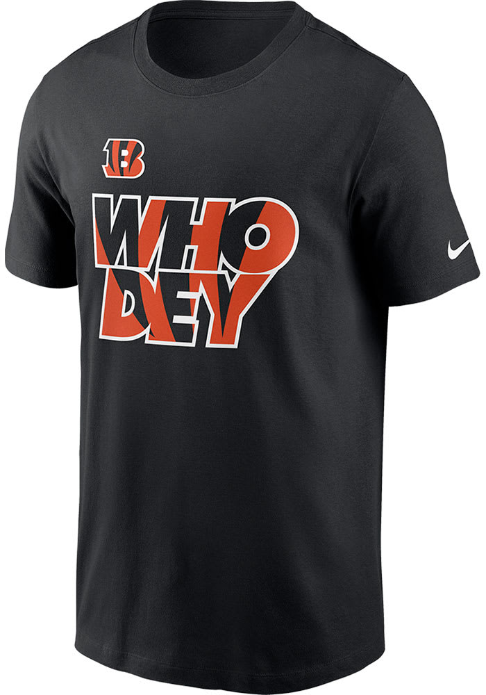 Nike Cincinnati Bengals Black WHO DEY Short Sleeve T Shirt