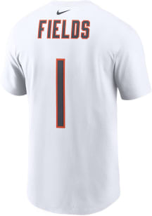 Justin Fields Chicago Bears White Name Number Short Sleeve Player T Shirt