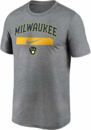 Nike Milwaukee Brewers Charcoal City Swoosh Legend Short Sleeve T Shirt