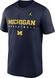 Nike Michigan Wolverines Blue Jordan DriFIT Basketball Legend Short Sleeve T Shirt