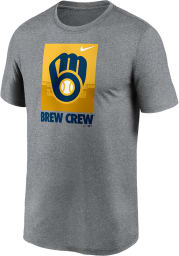 Nike Milwaukee Brewers Charcoal Local Logo Legend Short Sleeve T Shirt