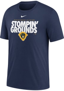 Nike Milwaukee Brewers Navy Blue Stompin Grounds Short Sleeve Fashion T Shirt