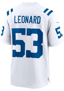 Shaquille Leonard  Nike Indianapolis Colts White ROAD GAME Football Jersey