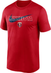 Nike Minnesota Twins Red City Swoosh Legend Short Sleeve T Shirt