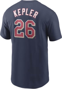 Max Kepler Minnesota Twins Navy Blue Name Number Short Sleeve Player T Shirt