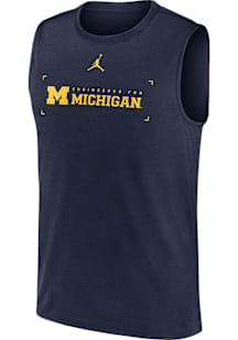 Nike Michigan Wolverines Mens Blue Jordan DriFIT Legend Short Sleeve Tank Top