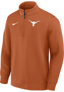 Nike Texas Longhorns Mens Burnt Orange DriFIT Coaches Long Sleeve Qtr Zip Pullover