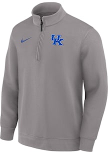 Nike Kentucky Wildcats Mens Ash DriFIT Coaches Long Sleeve Qtr Zip Pullover