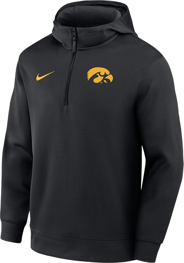 Iowa Hawkeyes Mens Nike BLACK DriFIT Half Zip Hood - 173234703