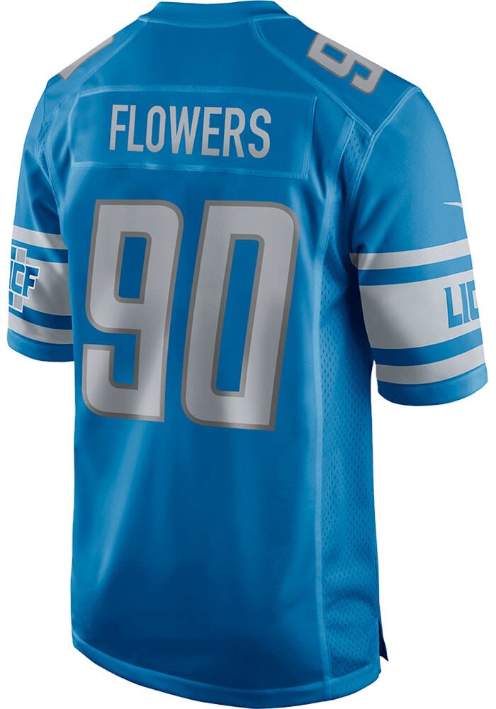 Men's Nike Trey Flowers Blue Detroit Lions Game Jersey