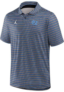 Nike North Carolina Tar Heels Mens Navy Blue Jordan DriFIT Stripe Tour Short Sleeve Polo