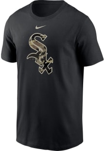 Nike Chicago White Sox Black Camo Logo Short Sleeve T Shirt