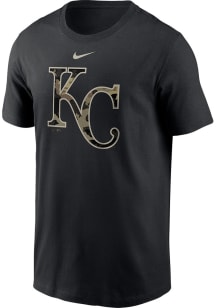Nike Kansas City Royals Black Camo Logo Short Sleeve T Shirt