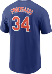 New York Mets Blue Nike Name Number Short Sleeve Player T Shirt