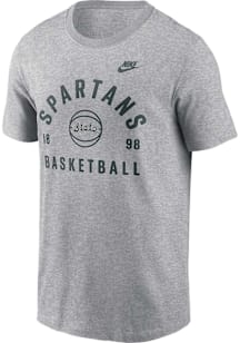 Nike Michigan State Spartans Grey Legacy Arch Basketball Short Sleeve T Shirt