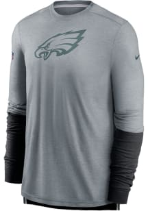 Nike Philadelphia Eagles Grey Sideline Team Logo Player Long Sleeve T-Shirt