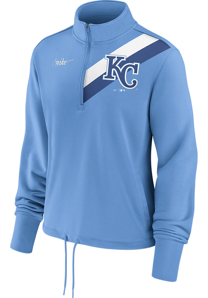 Nike Kansas City Royals Womens Light Blue Rewind 1/4 Zip Pullover