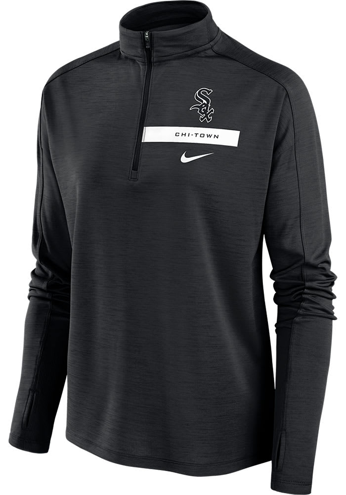 Nike White Sox Womens Black Local 1/4 Zip Pullover