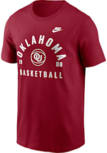Nike Oklahoma Sooners Crimson Legacy Arch Basketball Short Sleeve T Shirt