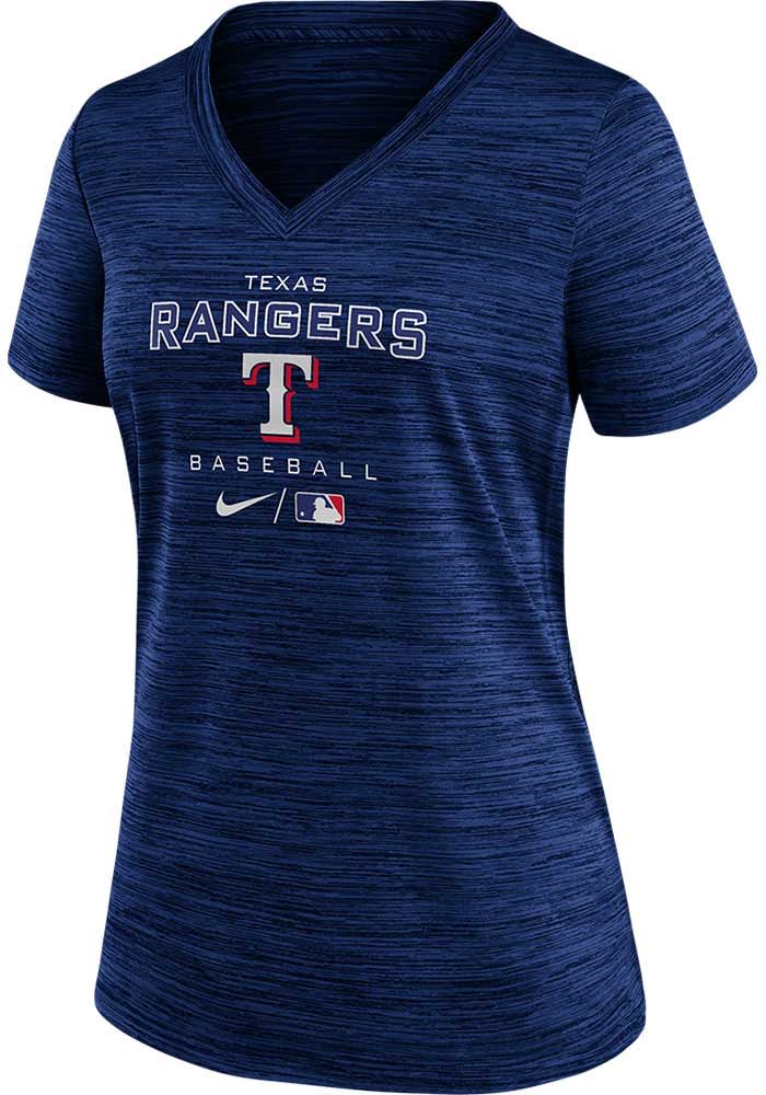 Nike Texas Rangers Blue Pregame Short Sleeve T Shirt, Blue, 96% POLYESTER/4% SPANDEX, Size M, Rally House