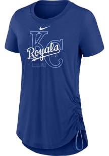 Nike Kansas City Royals Womens Blue Cinch Short Sleeve T-Shirt