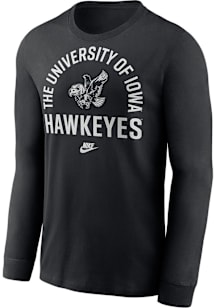 Mens Iowa Hawkeyes Black Nike Legacy Arched Logo Tee