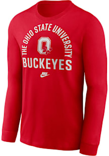 Nike Ohio State Buckeyes Red Legacy Arched Logo Long Sleeve T Shirt