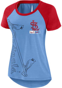 Nike St Louis Cardinals Womens Light Blue Rewind Short Sleeve T-Shirt