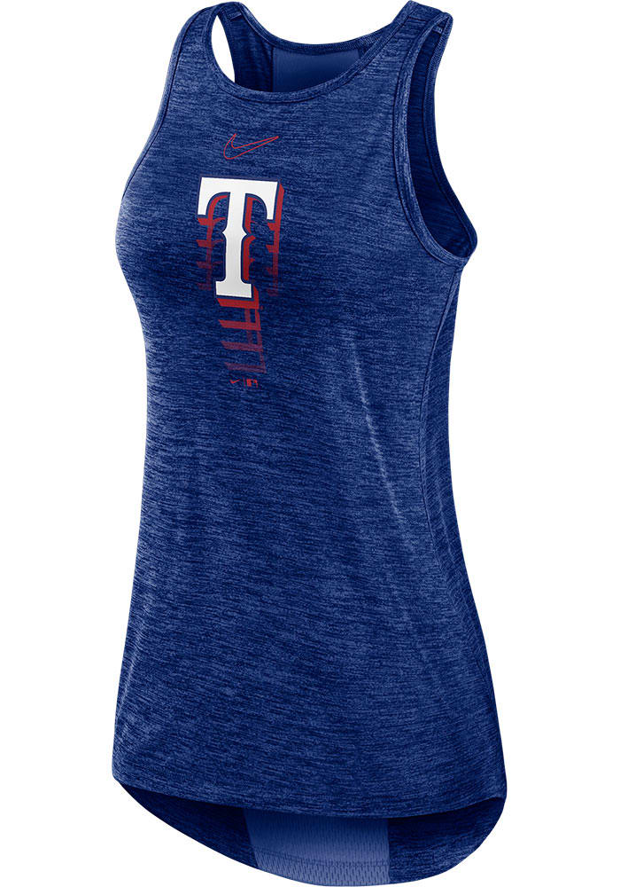 Texas Rangers New Era Womens Red Tri-Blend Stripe Trim Tank Top